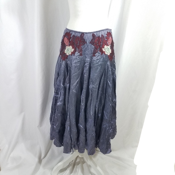 Free People Dresses & Skirts - Free People Applique Flounce Skirt 4